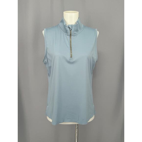 RHONE Tops - Rhone Sleeveless Shirt Womens Medium Blue Performance Golf Stretch Zip Athletic